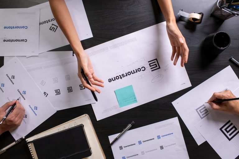 Close-up image hands of group designers woman and man Graphic designer working in office. Artist Creative Designer Illustrator Graphic Skill Concept.